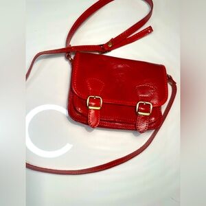 Leather Bag- small Red satchel from Florence